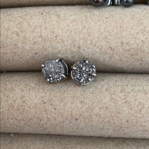 Ava rose druzy black and silver studs